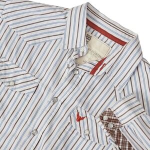 VTG Company 81 Striped Western Shirt‎ Mens L Classic Fit Pearl Snap long sleeve